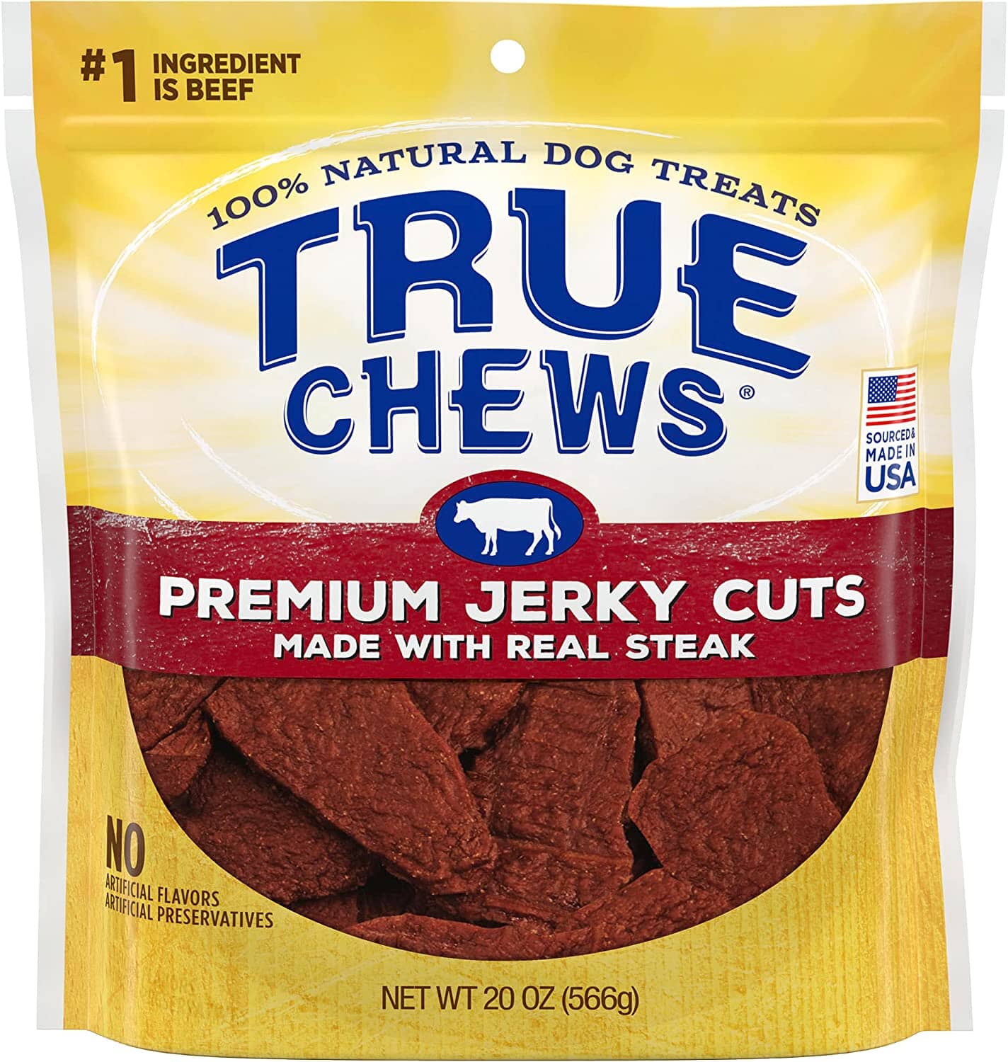 True Chews Premium Jerky Cuts Dog Jerky Treats - Sirloin Steak - 20 Oz  