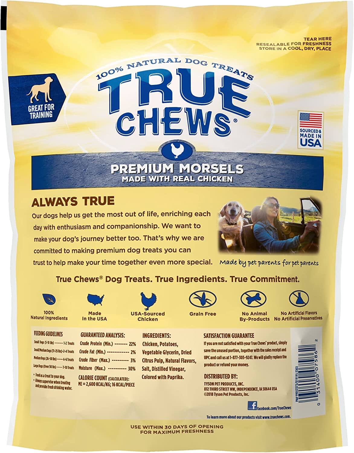 True Chews Premium Morsels Natural Dog Chews - Chicken - 11 Oz  