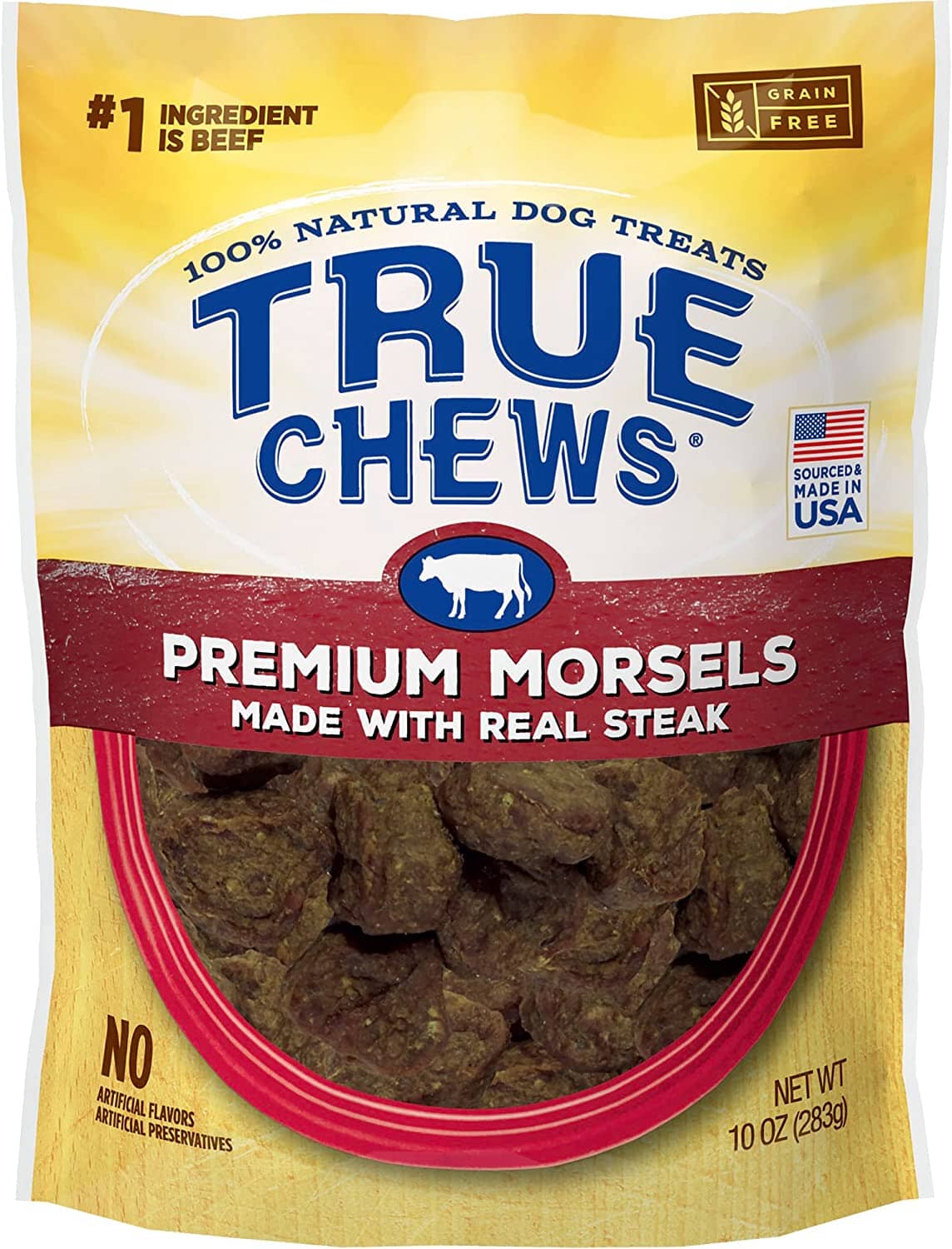 True Chews Premium Morsels Natural Dog Chews - Steak - 10 Oz  