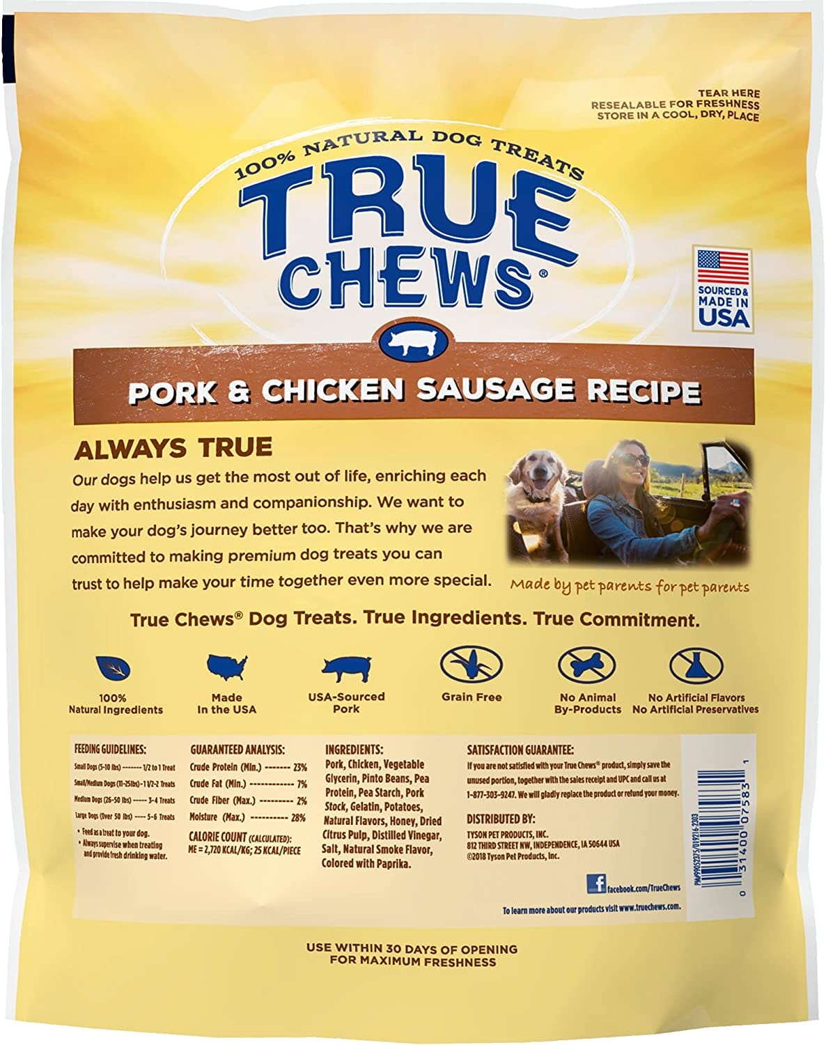 True Chews Premium Recipe Natural Dog Chews - Pork/Chicken - 14 Oz  