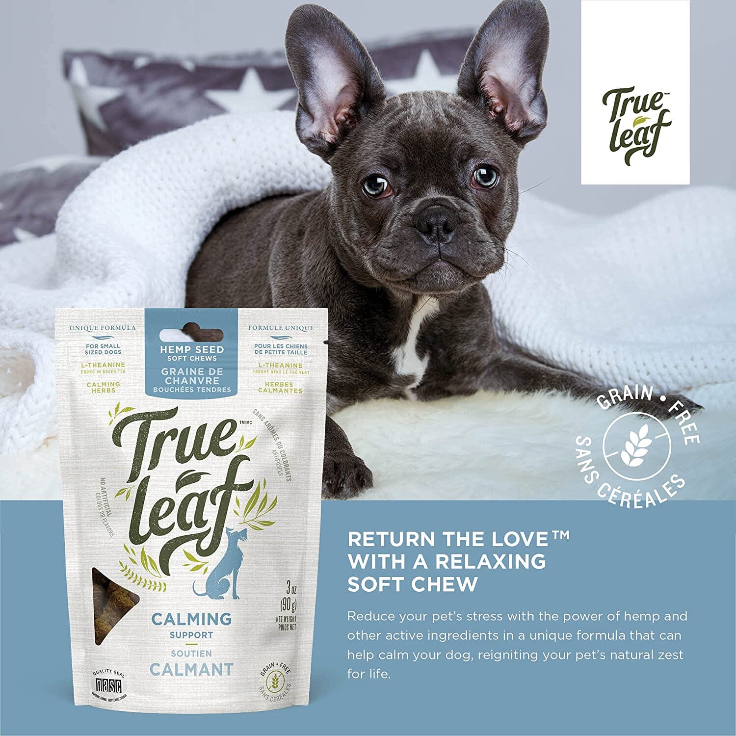 True Leaf Calming Support Hemp Seed Dog Chews - 3 Oz  