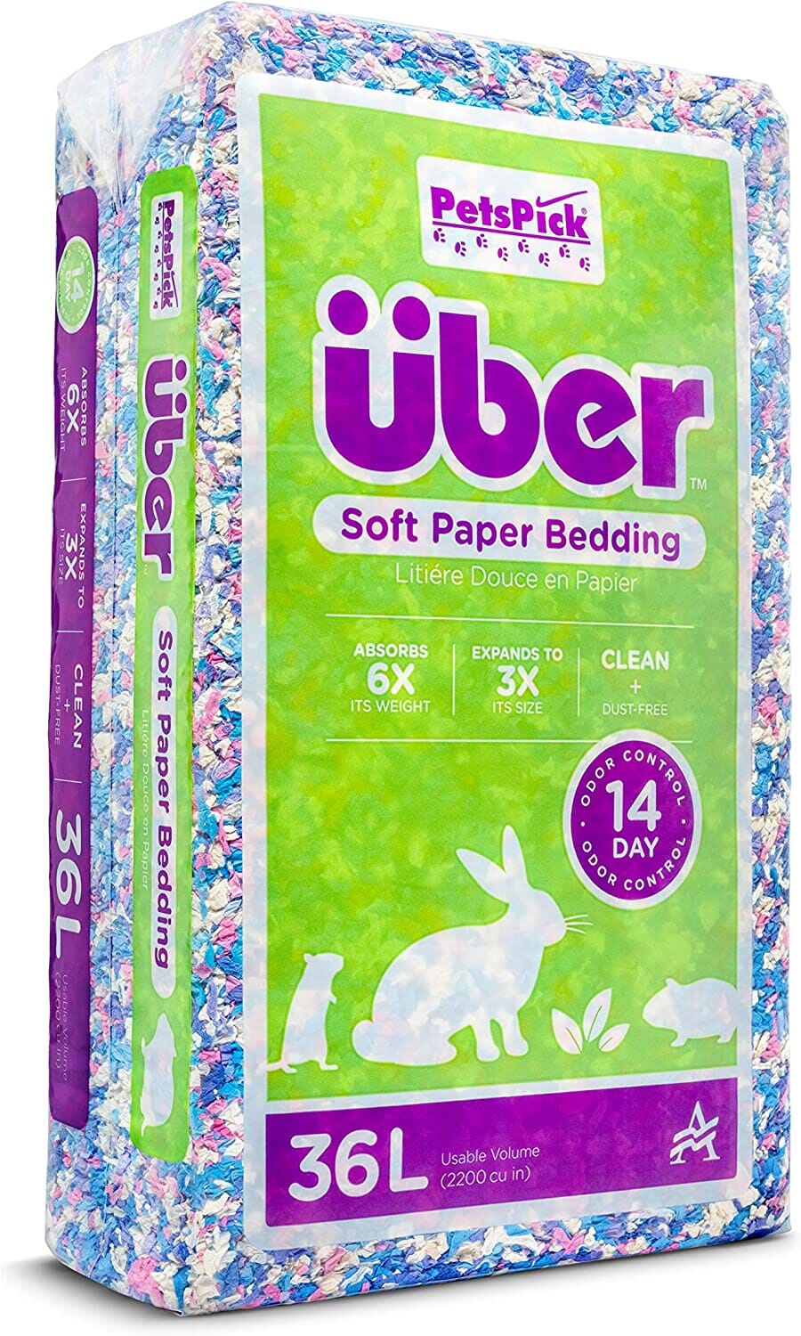 Uber Soft Paper Pet Bedding - Confetti - 36 L  