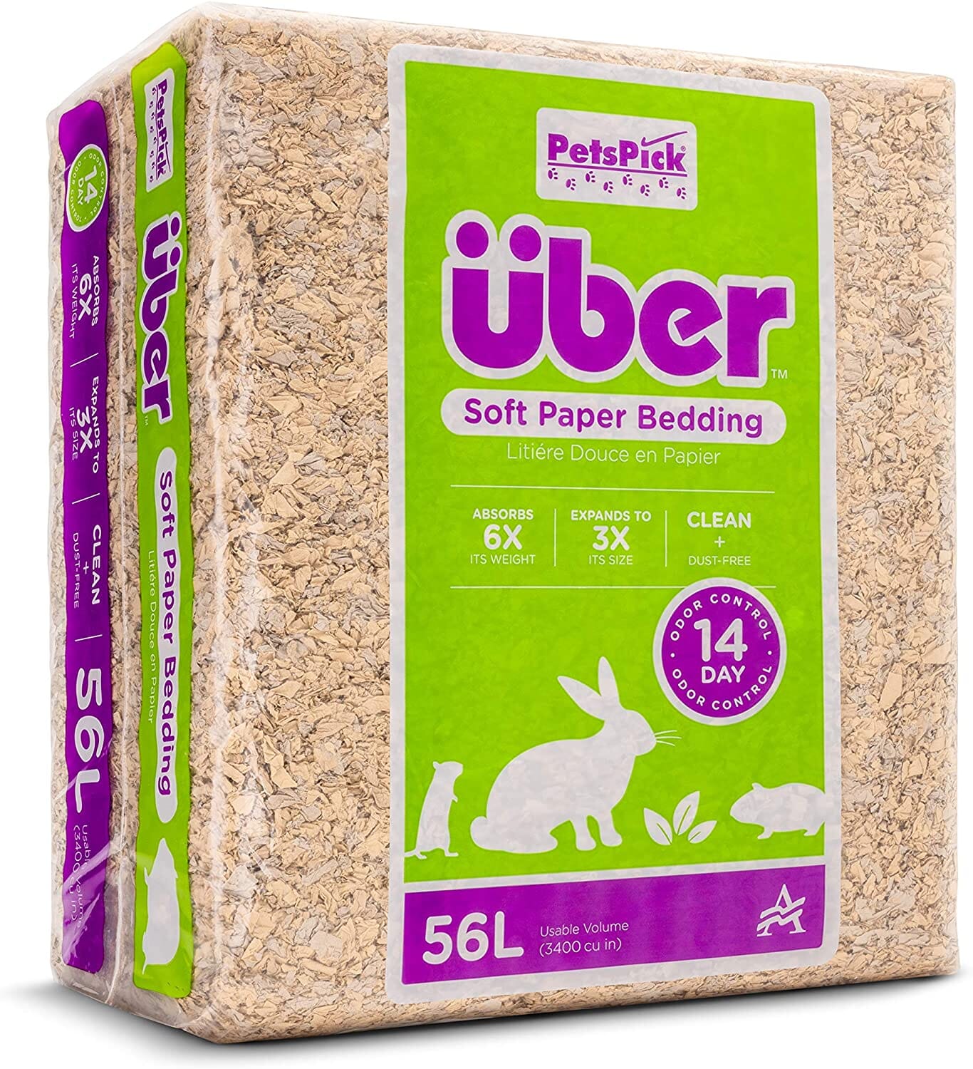 Uber Soft Paper Pet Bedding - Natural - 56 L  