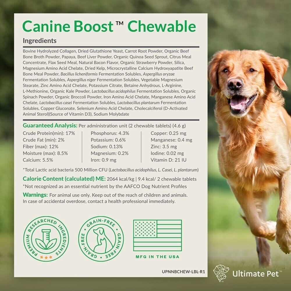 Ultimate Pet Nutrition Canine Boost Powder Instant Nutrition Booster Dog Supplements - 3.17 Oz  