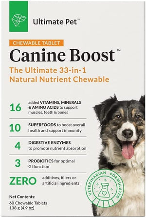Ultimate Pet Nutrition Canine Boost Tablets Instant Nutrition Booster Dog Supplements -...