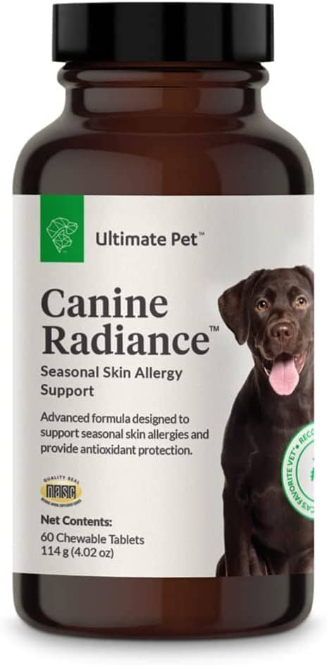 Ultimate Pet Nutrition Canine Radiance Tablets Seasonal Skin Allergy Support Dog Supplements - 30 Count  