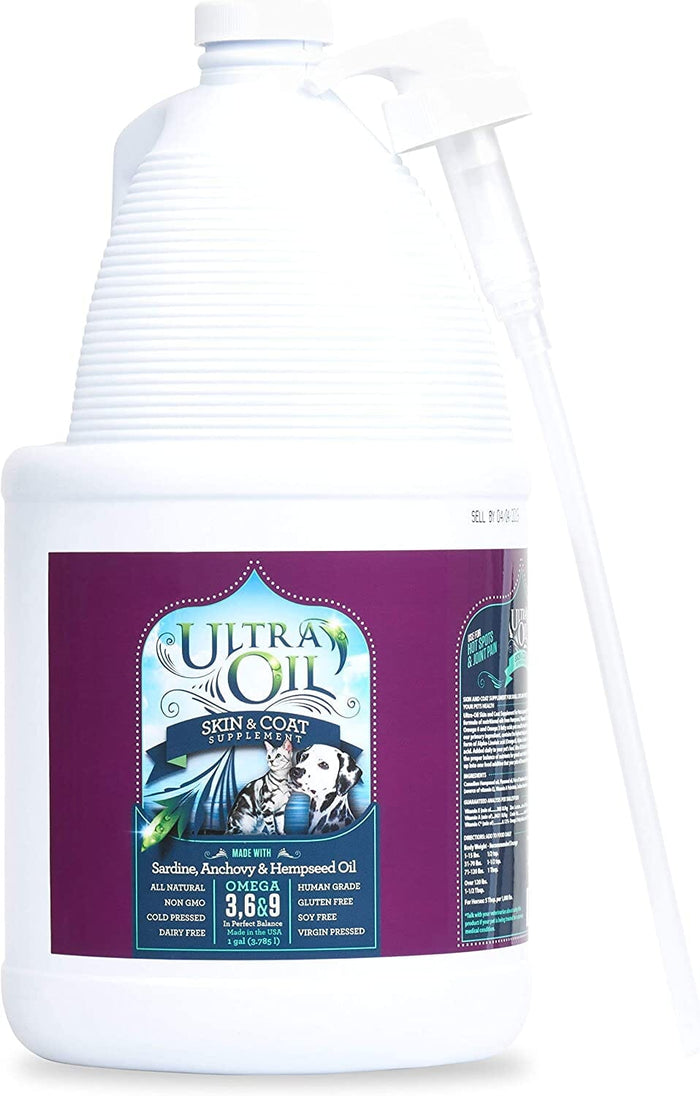 Ultra Oil Ultra Oil Skin & Coat Dog and Cat Health Supplements - 128 oz Bottle