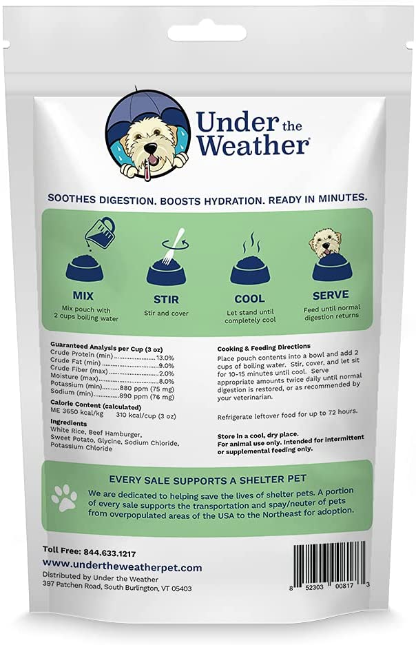 Under the Weather Hamburger, Rice & Sweet Potato Freeze-Dried Dog Food - 6 oz  