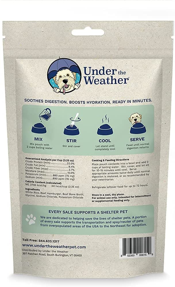 Under the Weather Rice, Hamburger & Bone Broth Freeze-Dried Dog Food - 6.5 oz  