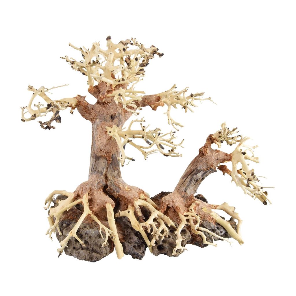 Underwater Treasures Bonsai Wood With Rock - Medium  