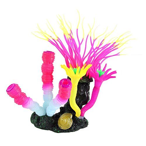 Underwater Treasures Glow Action Bubbling Anemone with Sponge Coral - Rose  