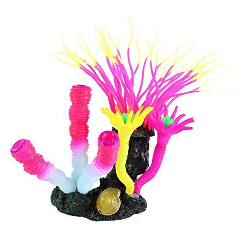 Underwater Treasures Glow Action Bubbling Anemone with Sponge Coral - Rose
