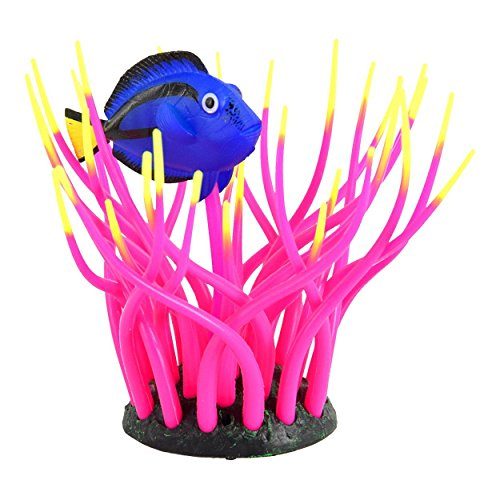 Underwater Treasures Glow Action Bubbling Blue Tang in Anemone - Rose