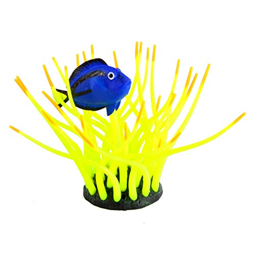 Underwater Treasures Glow Action Bubbling Blue Tang in Anemone - Yellow