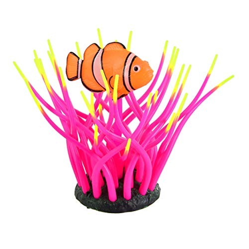 Underwater Treasures Glow Action Bubbling Clownfish in Anemone - Rose  