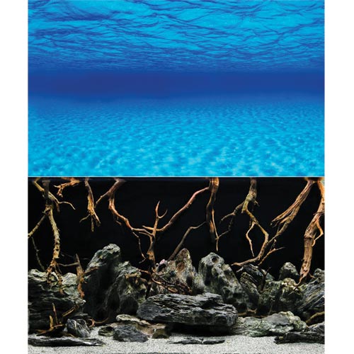 Underwater Treasures Oceanscape/Mystic Lake Reversible Background - 24" - Sold by the F...