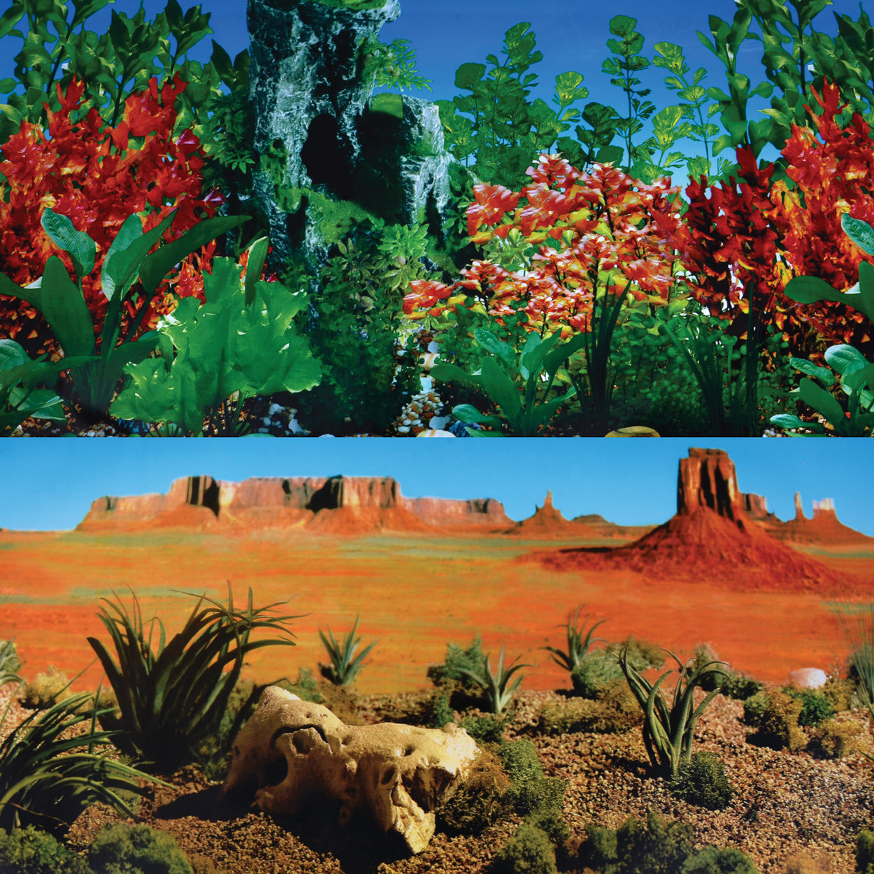 Underwater Treasures Red Butterfly/Desert Reversible Background - 24" - Sold by the Foot - 50 Feet  