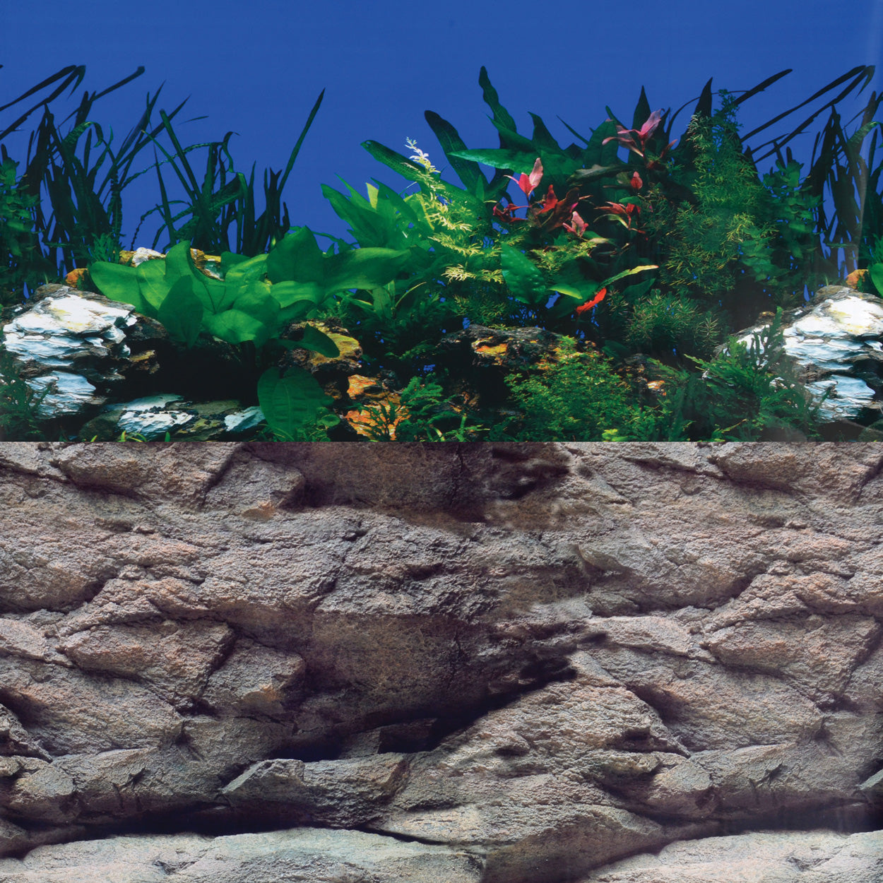 Underwater Treasures White Stone River/Rock Wall Reversible Background - 20" - Sold by the Foot - 50 Feet  