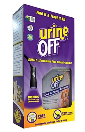 Urine Off Dog Find It Treat It Kit & LED Light Stain and Odor Remover - 16.9 Oz