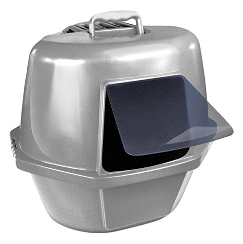 Van Ness Enclosed Corner Cat Litter Pan - Silver  