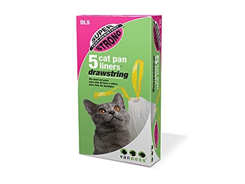 Van Ness Super Strong Drawstring Cat Pan Liners - White - 5 Pack