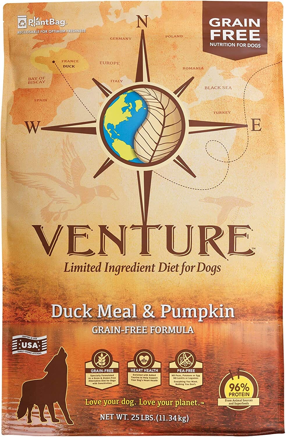 Venture Limited Ingredient Diet Grain-Free Dry Dog Food - Duck/Pumpkin - 25 Lbs  