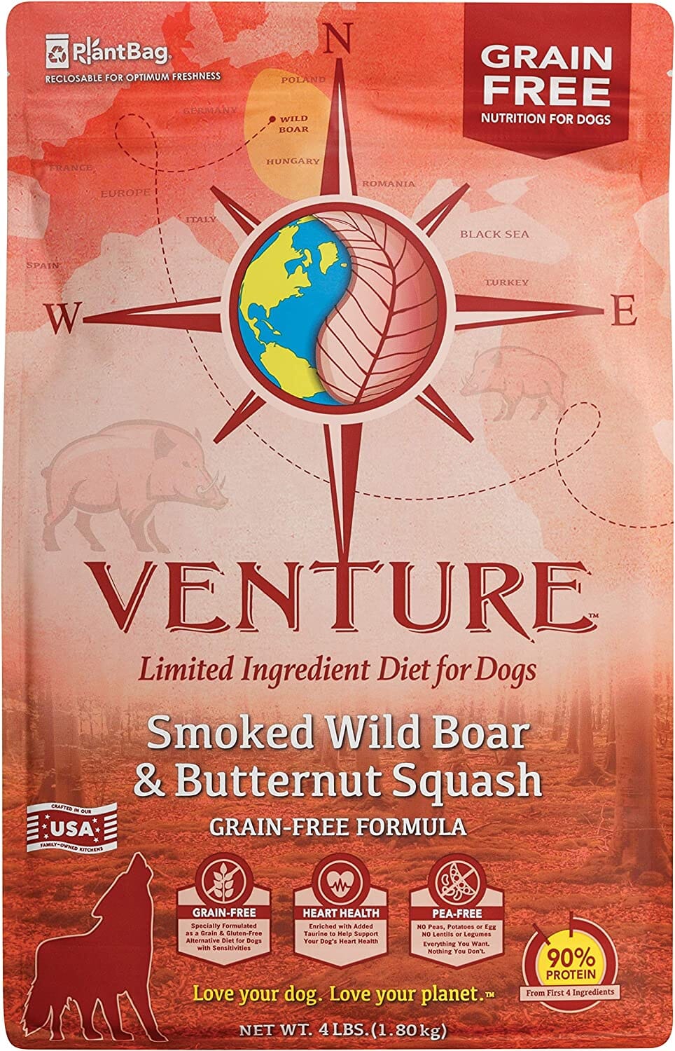 Venture Limited Ingredient Diet Grain-Free Dry Dog Food - Wild Boar - 4 Lbs  