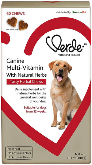Verde Canine Multi-Vitamin Formula Dog Supplements - 60 Count - 6.3 oz