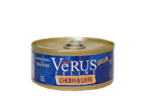 Verus Chicken & Liver Canned Cat Food - 5.5 oz Cans - Case of 24