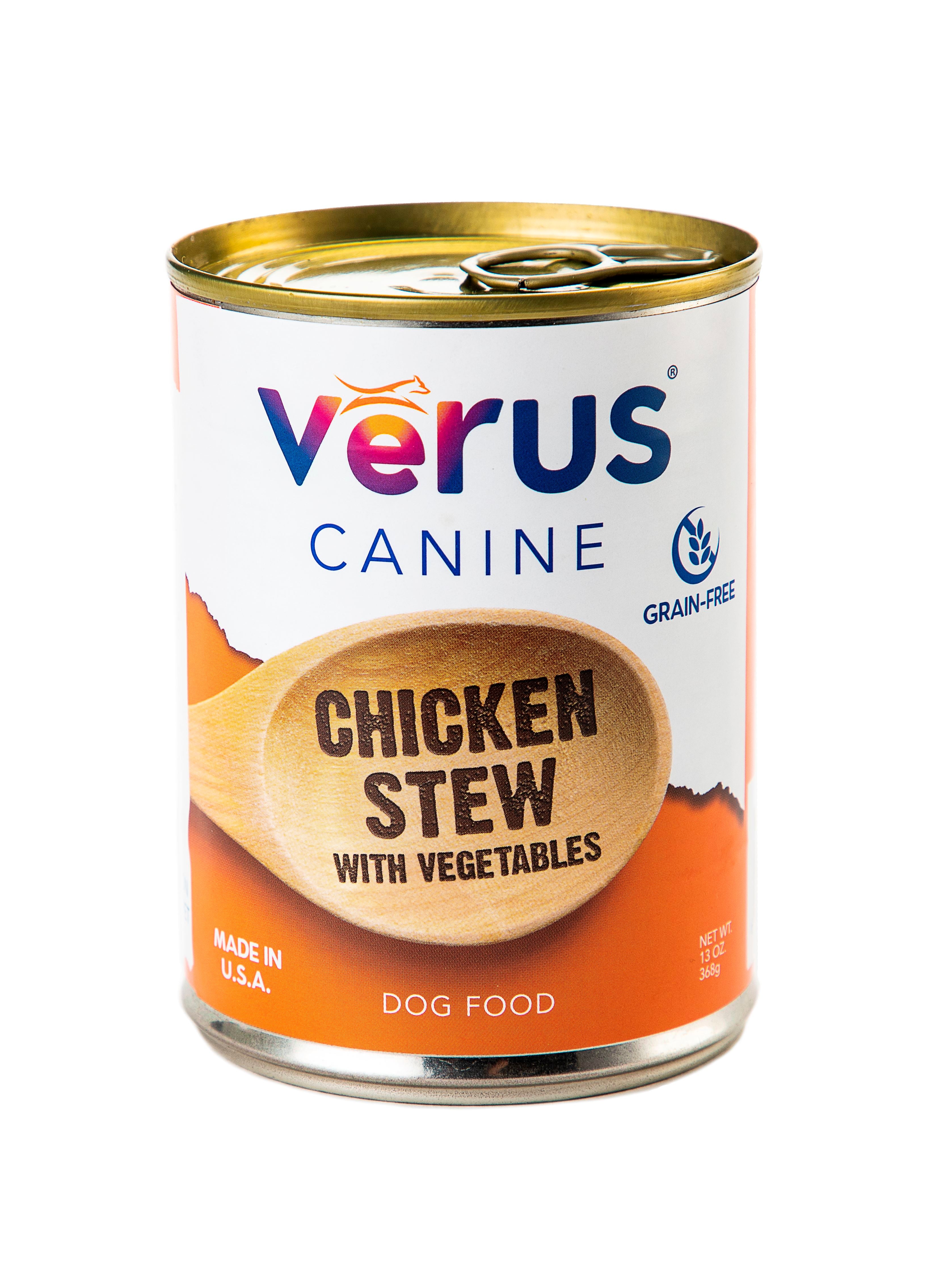 Verus Chicken Stew with Vegetables Canned Dog Food - 13 oz Can - Case of 12  