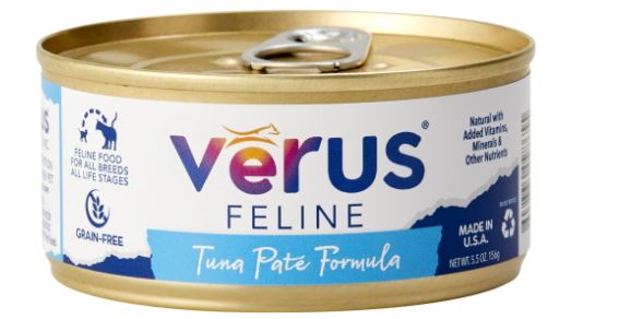 Verus Grain-Free Tuna Canned Cat Food - 5.5 oz Case - Case of 24