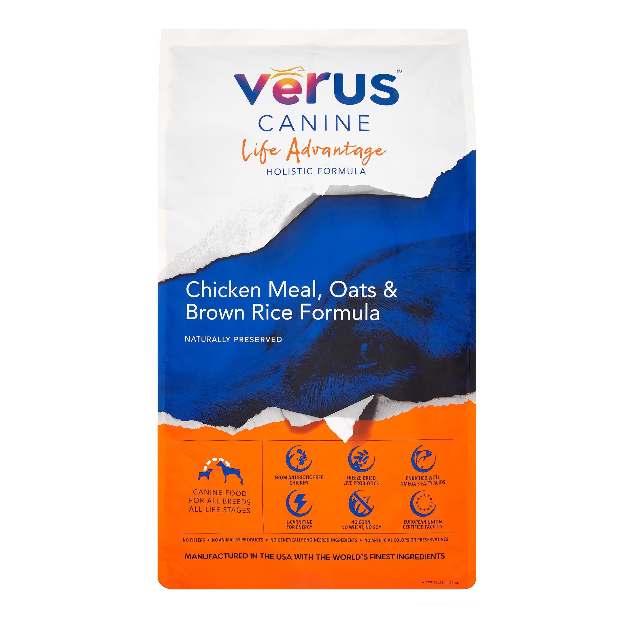 Verus Life Advantage Dry Dog Food Chicken Meal, Oats & Brown Rice Formula - 25 lb Bag  