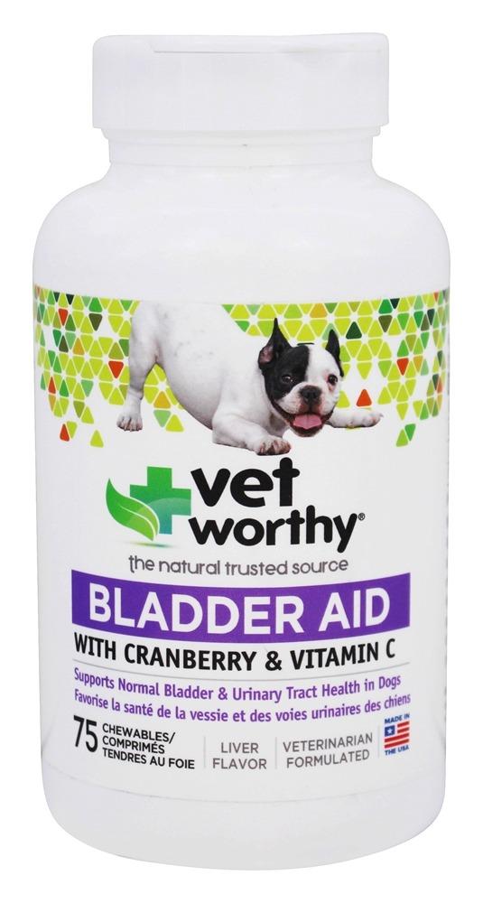 Vet Worthy Bladder Aid Chewable Dog Tablets - 75 ct Capsule Bottle  