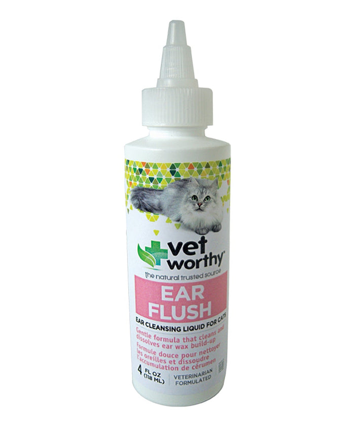 Vet Worthy Feline Ear Flush Cat and Dog Supplement - 4 oz Bottle