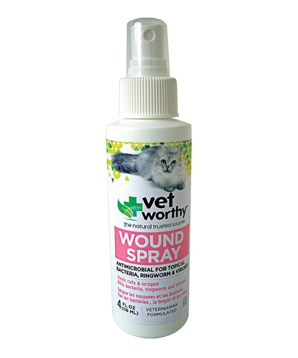 Vet Worthy Feline Wound Spray Cat and Dog Supplement - 4 oz Bottle  