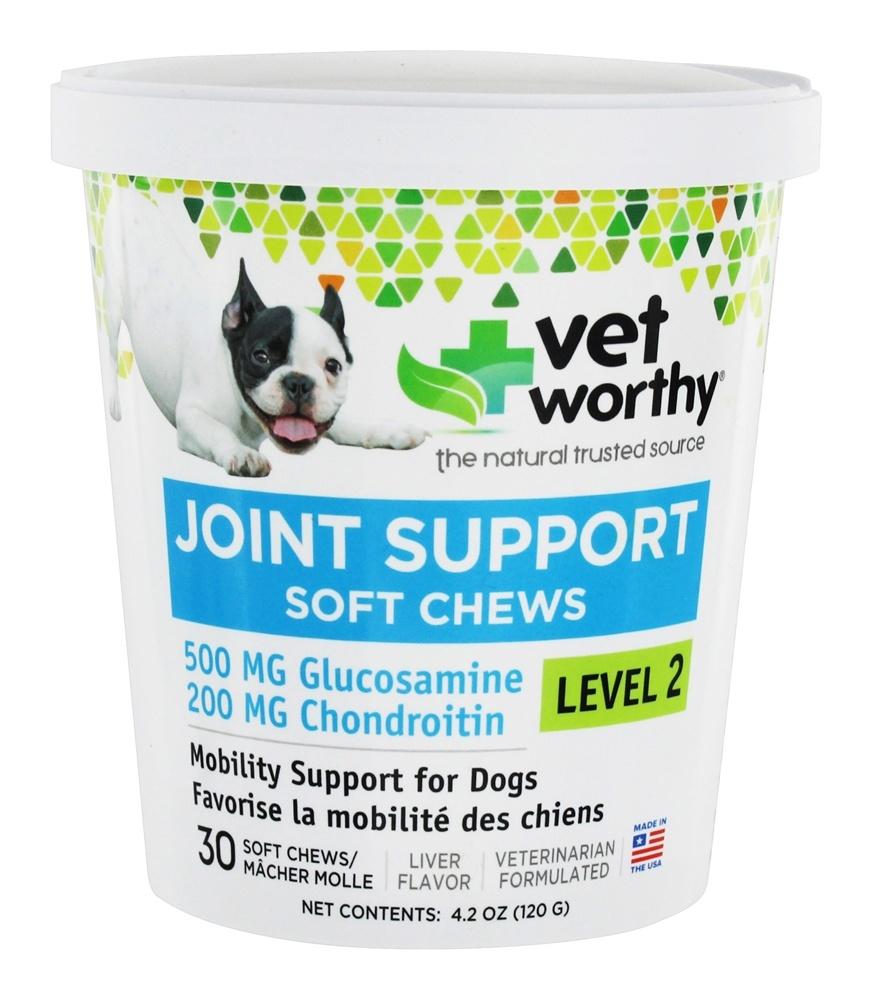 Vet Worthy Joint Support Level 2 Chewable Dog Supplements - 30 ct Capsule Bottle  