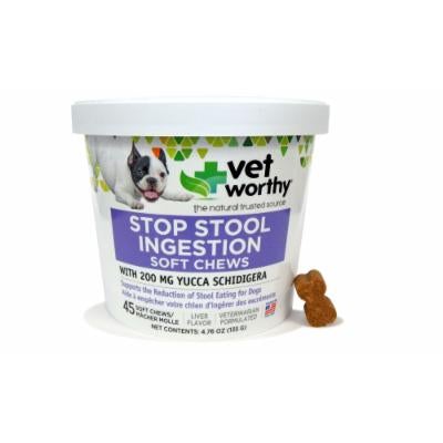 Vet Worthy Stop Stool Ingestion Soft Chew Cat and Dog Supplement - 30 ct Bottle  