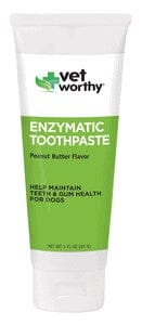 Vet Worthy Toothpaste (Peanut Butter Flavor) Dental Dog Care - 3 oz Paste Tube