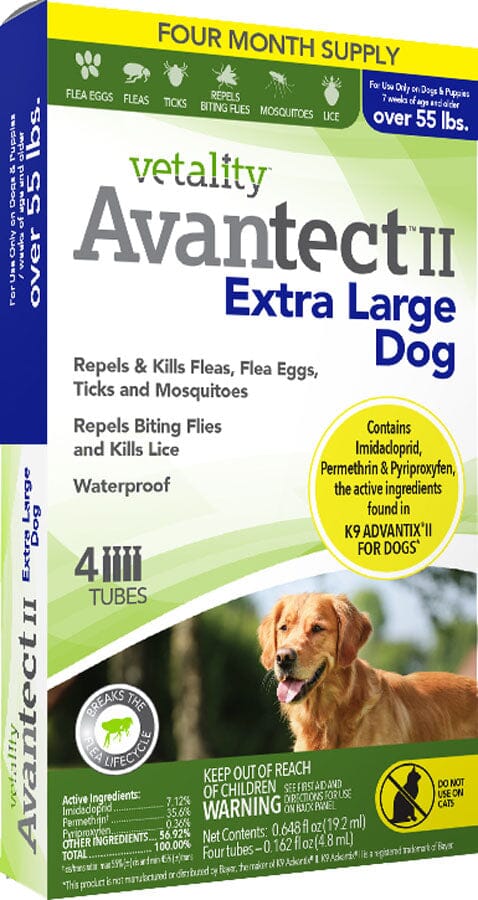 Vetality Avantect II Flea and Tick for Dogs - Extra Large Over 55 Lbs  