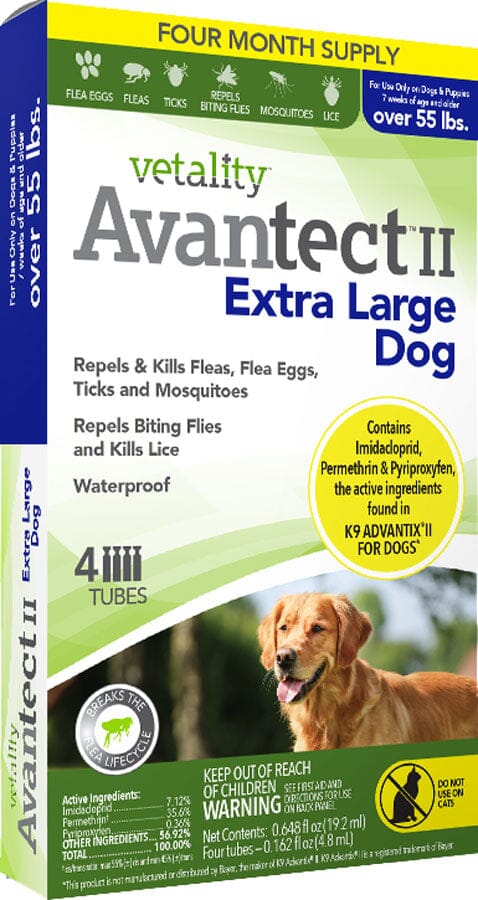 Vetality Avantect II Flea and Tick for Dogs - Extra Large Under 55 Lbs