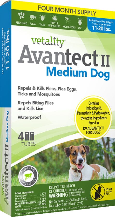 Vetality Avantect II Flea and Tick for Dogs - Medium - 11 - 20 Lbs  