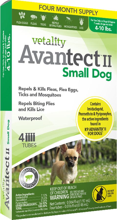Vetality Avantect II Flea and Tick for Dogs - Small - 4 - 10 Lbs