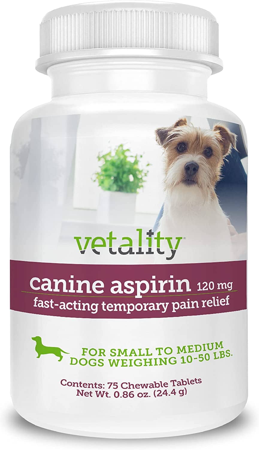 Vetality Canine Aspirin Small-Med Dogs 10-50 Lbs - Small /Medium - 75 Count  