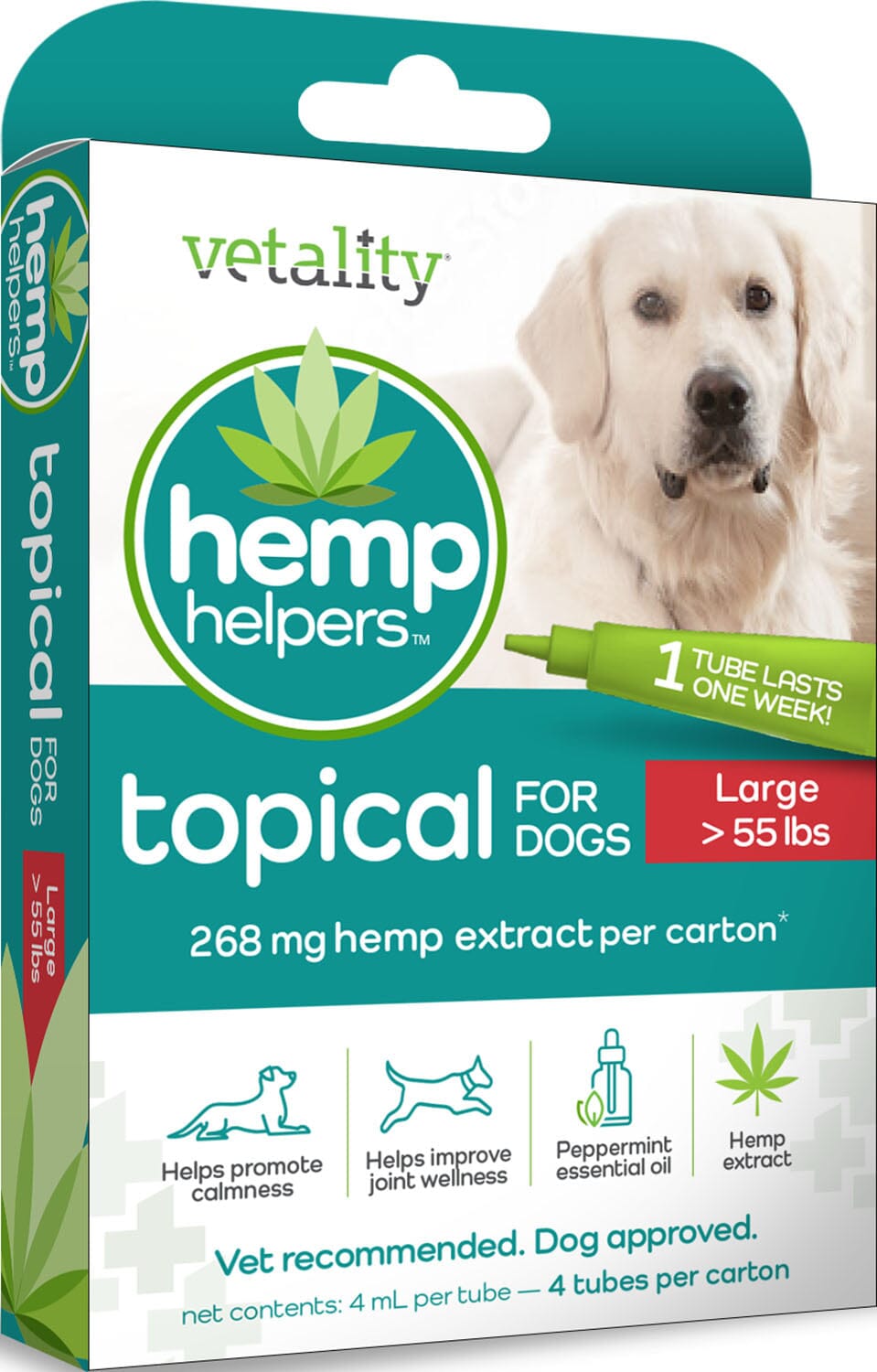 Vetality Hemp Helpers Topical for Dogs - Over 55 Lbs - 4 Ds  