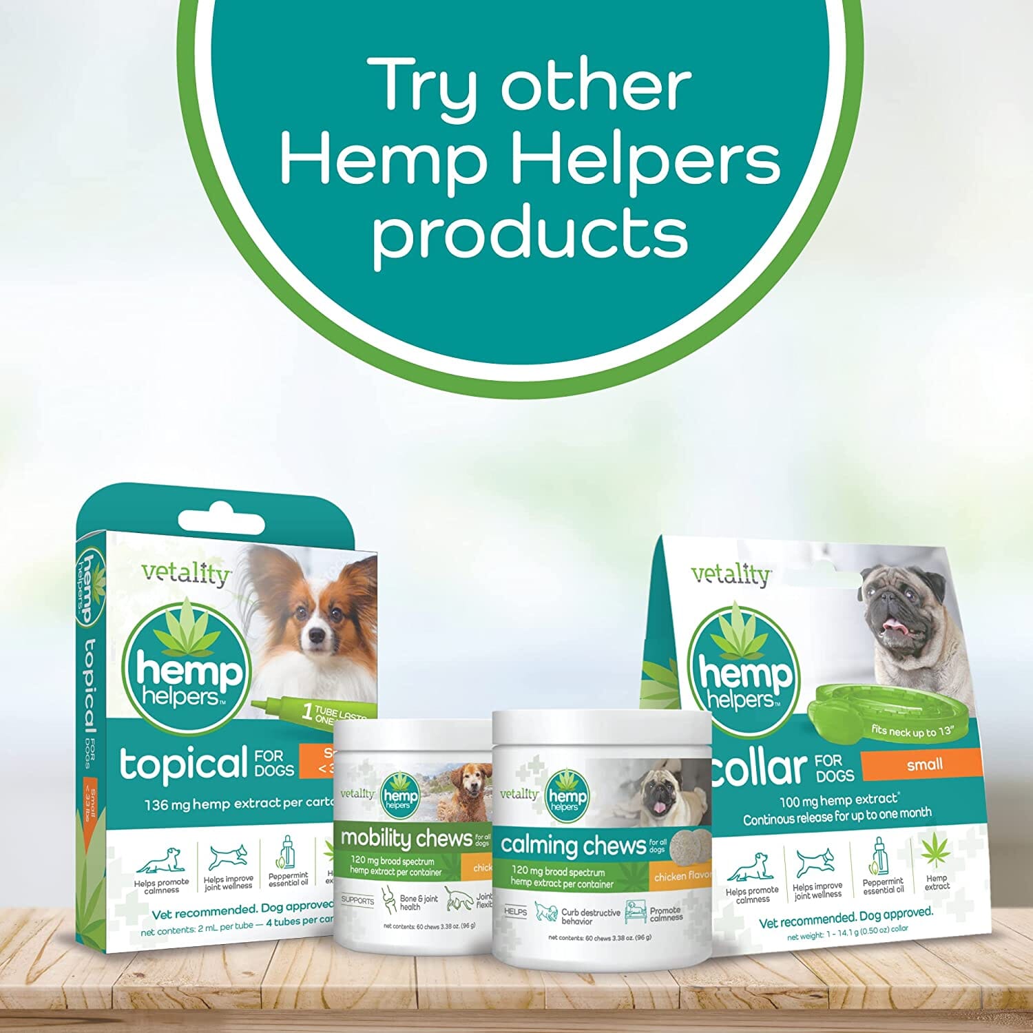 Vetality Hemp Helpers Topical for Dogs - Under 33 Lbs - 4 Ds  