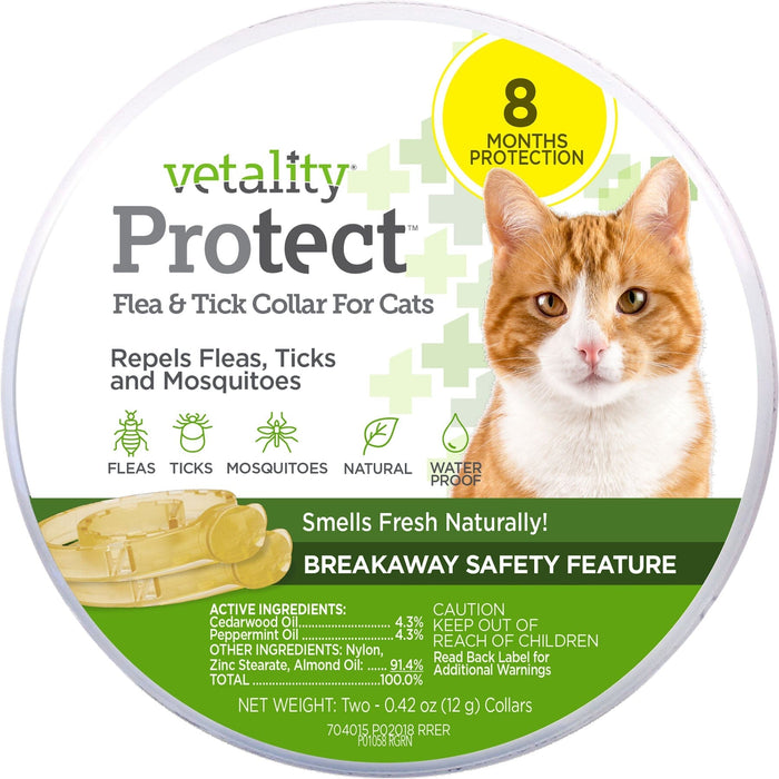 Vetality Protect Flea & Tick Collar for Cats - 2 Count