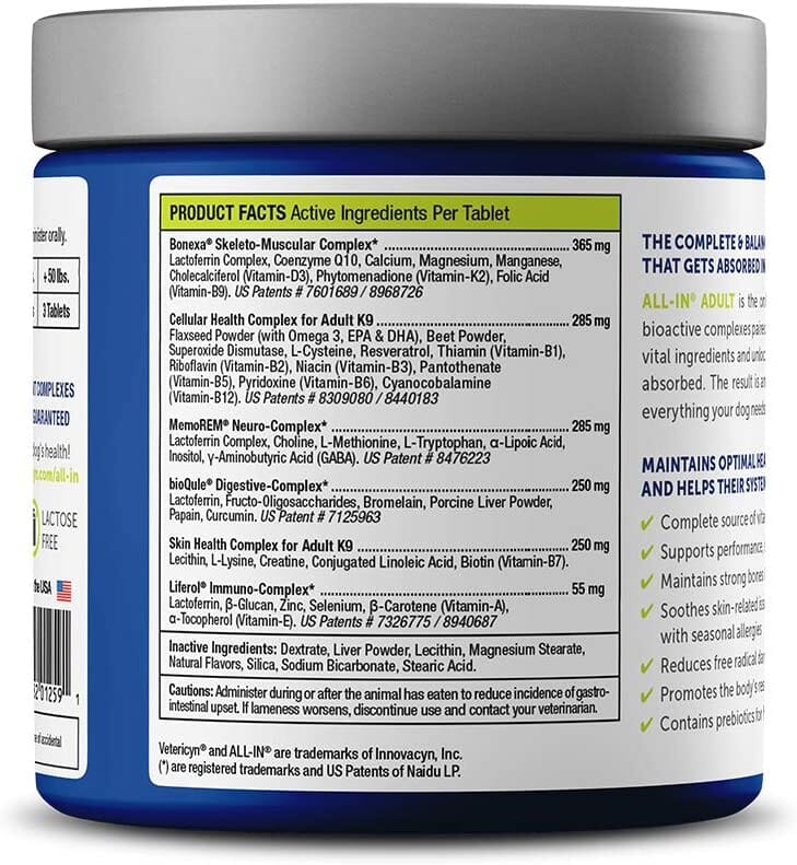 Vetericyn All In Adult Dog Supplements - 90 Count  