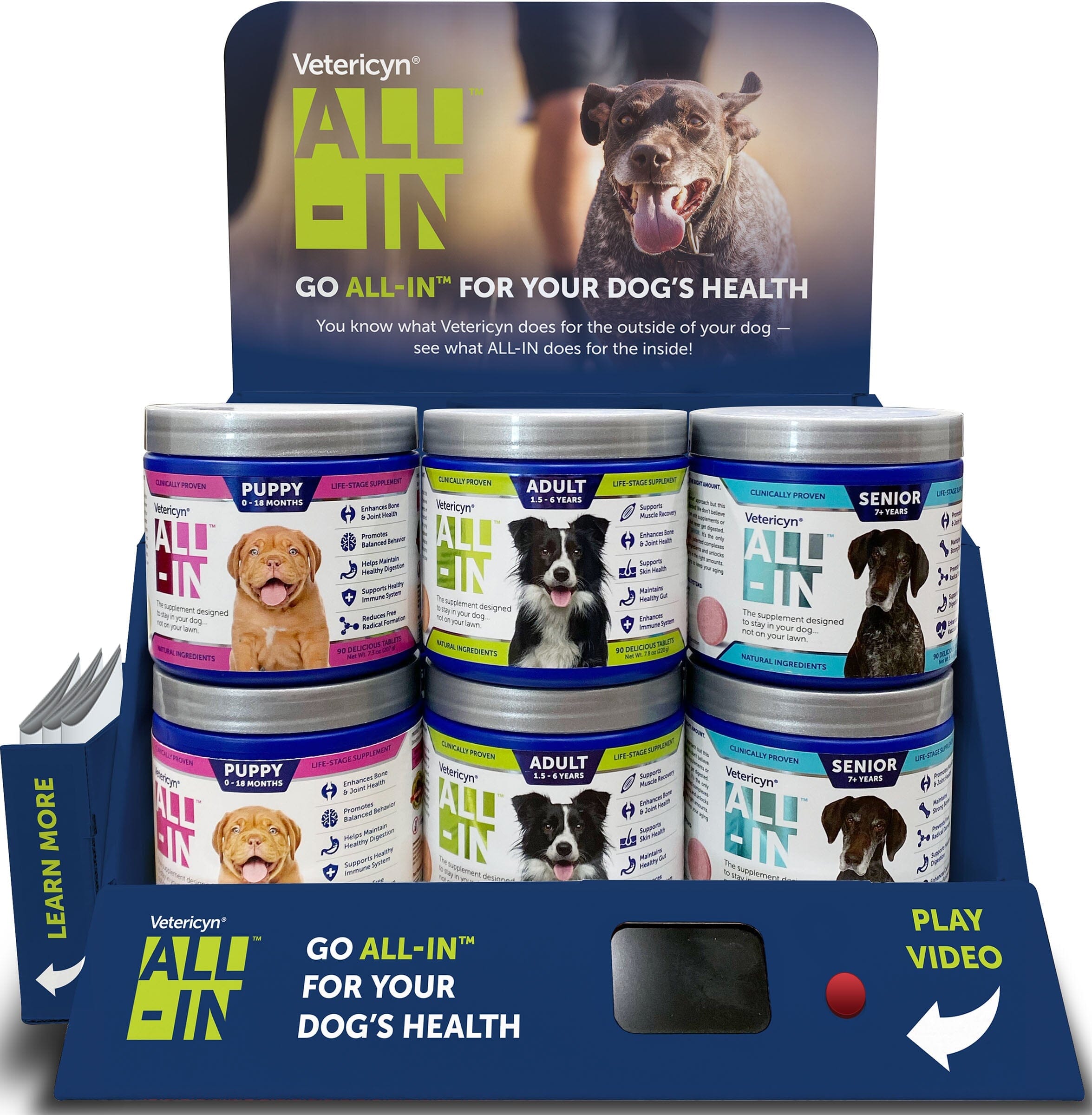 Vetericyn All In Dog Supplement Pop Display - 12 Count  