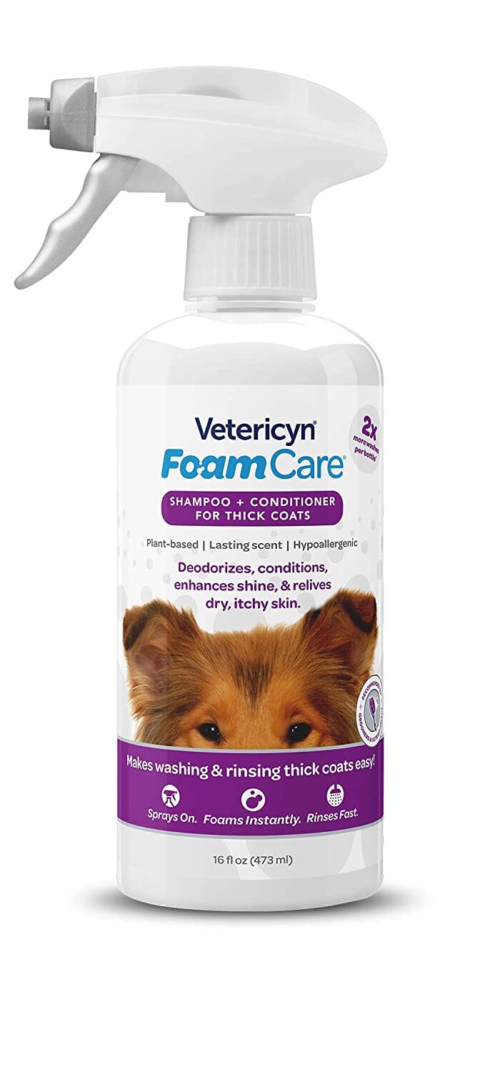 Vetericyn Foamcare Dog Shampoo & Conditioner for Thick Coats - 16 Oz