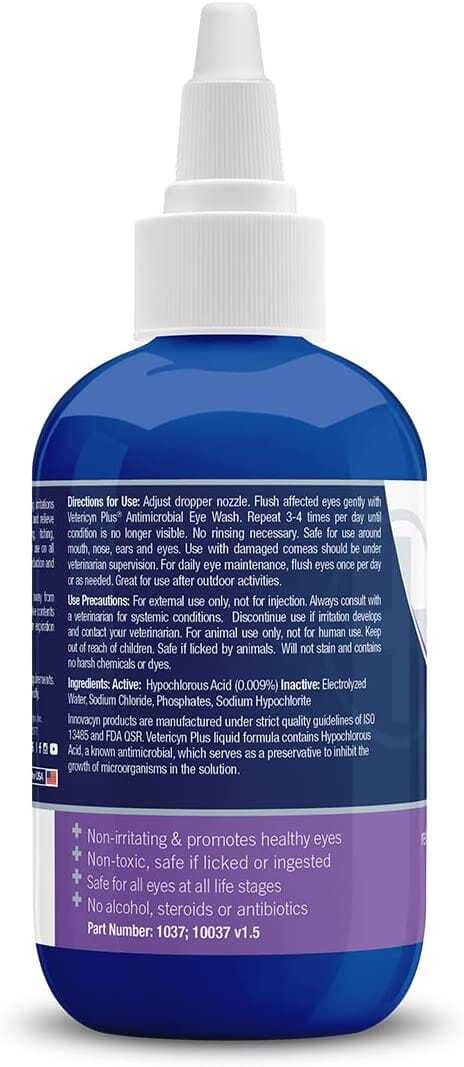 Vetericyn Plus Antimicrobial Eye Wash Dog Eye Care - 3 Oz  